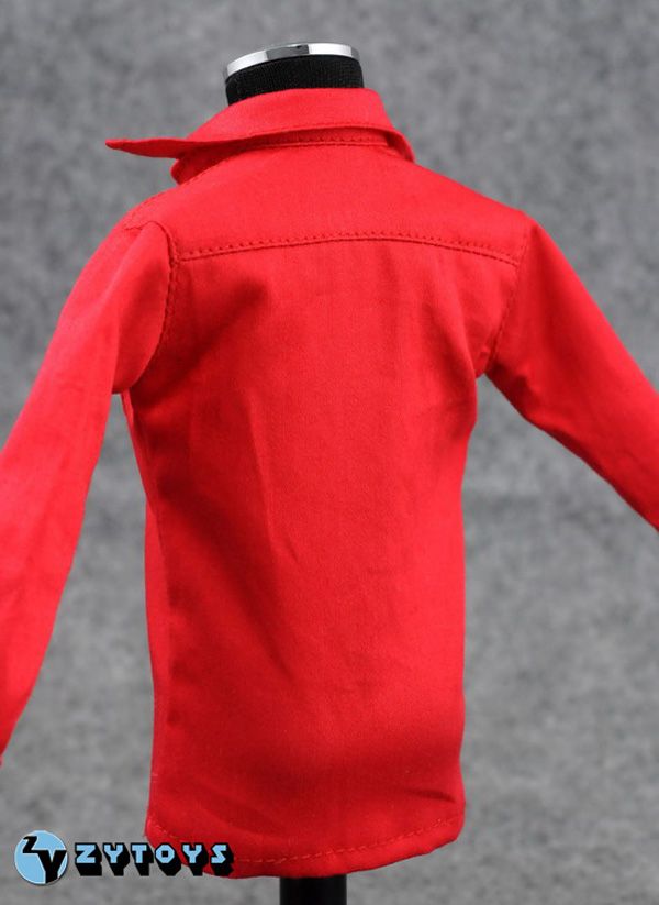 white suit red shirt