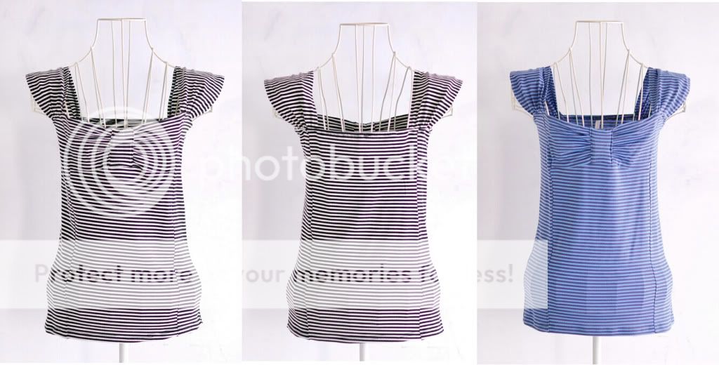 Elegant Striped T Shirt Tops Blouse 2 Colors #3911842  