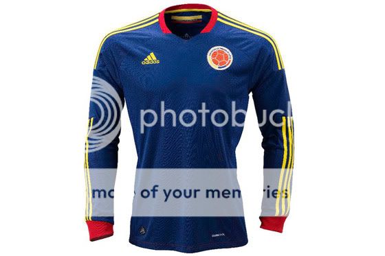 NEW COLOMBIA Soccer AWAY Long Sleeve Jersey Shirt 2011 2012 Sz S M L