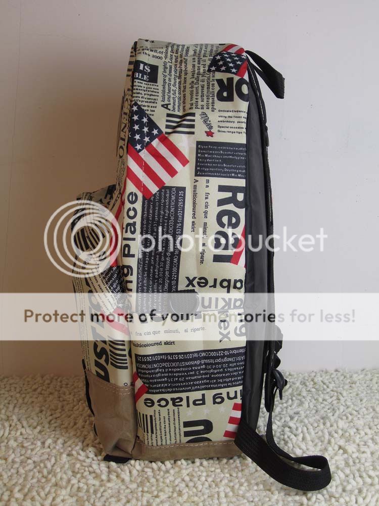 Japan Sweet Style Campus Bag Newspaper USA Flag Map Backpack Fashion 