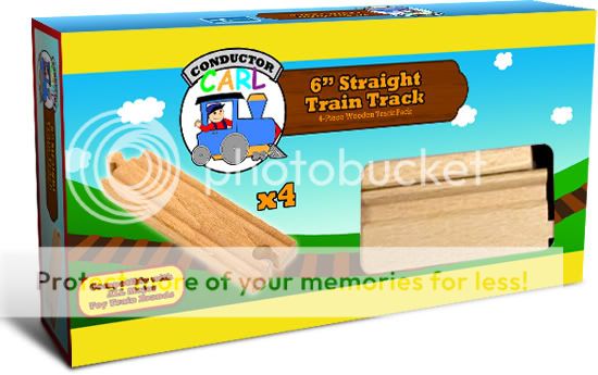   of 6 Inch Straight Wooden Train Tracks by Conductor Carl Thomas Train