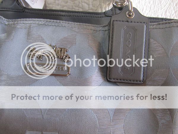 New COACH Mia Op Art Sateen Purse Tote SV/Gray Handbag 15746  