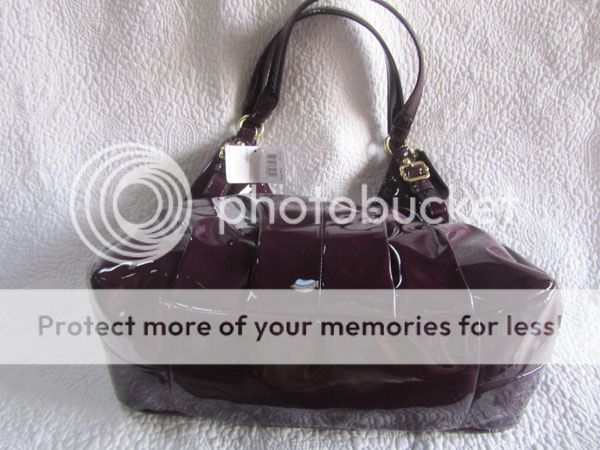 NEW COACH Plum Madison Patent Leather Maggie 18760 Handbag Purse $378 