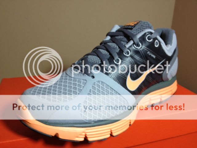 2011 Womens Nike Lunarglide + 2 SZ 8.5 Wolf Grey Peach White  