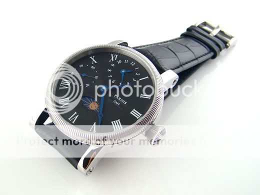 Parnis 43mm Luxury Black Dial GMT HandWinding Watch6497  