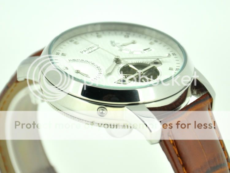 Parnis 43mm White Dial Textrured Dial Sea Gull Automatic Movement 