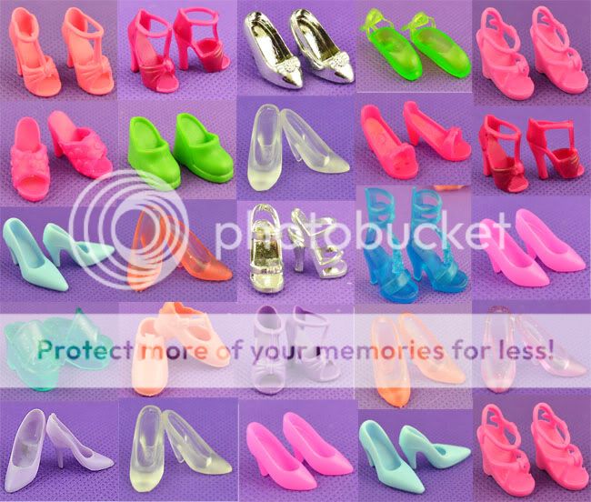 Lovely Mix 24pcs=12 Pair Different Barbie Shoes For Barbie Doll  